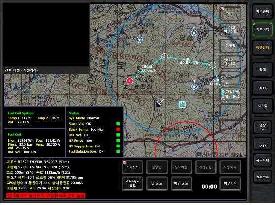 지상통제장비 통제화면