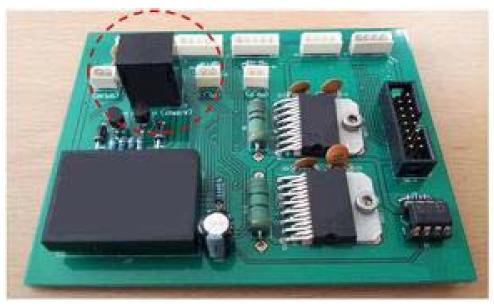 PCB에 장착된 기울기센서