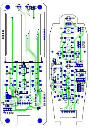 리모콘 PCB 전면 패턴도