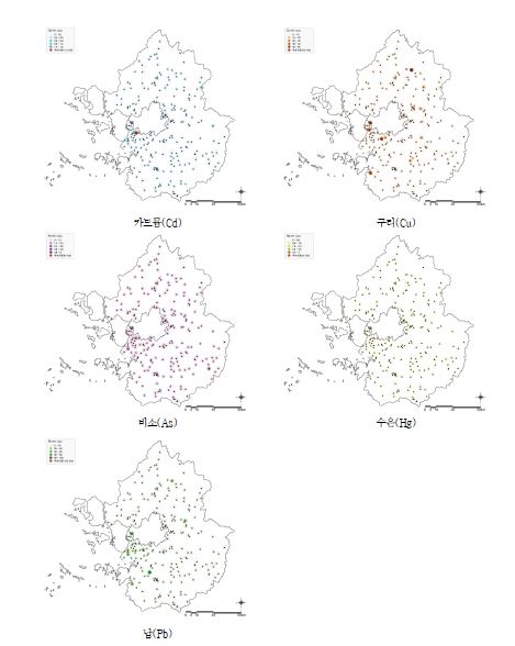 그림 4-31. 토양오염(중금속오염) 현황