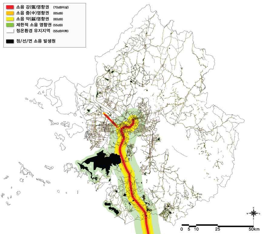 그림 4-51. 경기도 지역 소음환경 현황도