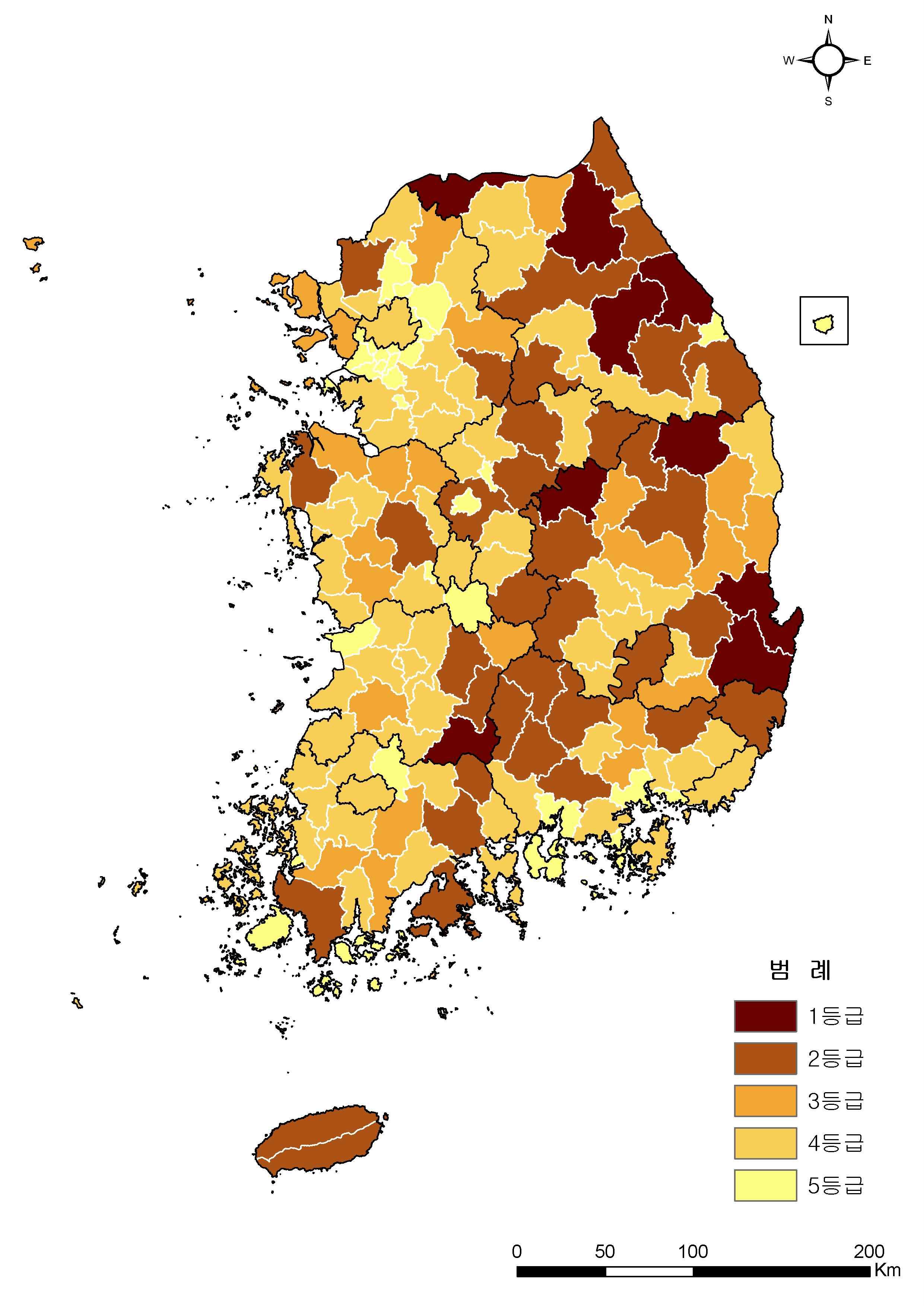 그림 3-2. 육상자연자원의 분포특성 분석도