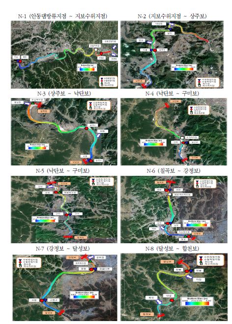 그림 4-10. 각 구간별 지형 및 주요지점 현황