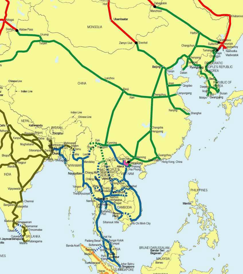 그림 3-4 아시아 철도 연계 계획