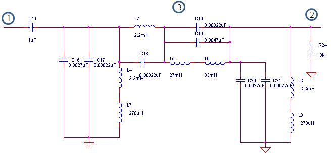 프리 엠프 LC 필터단 회로도