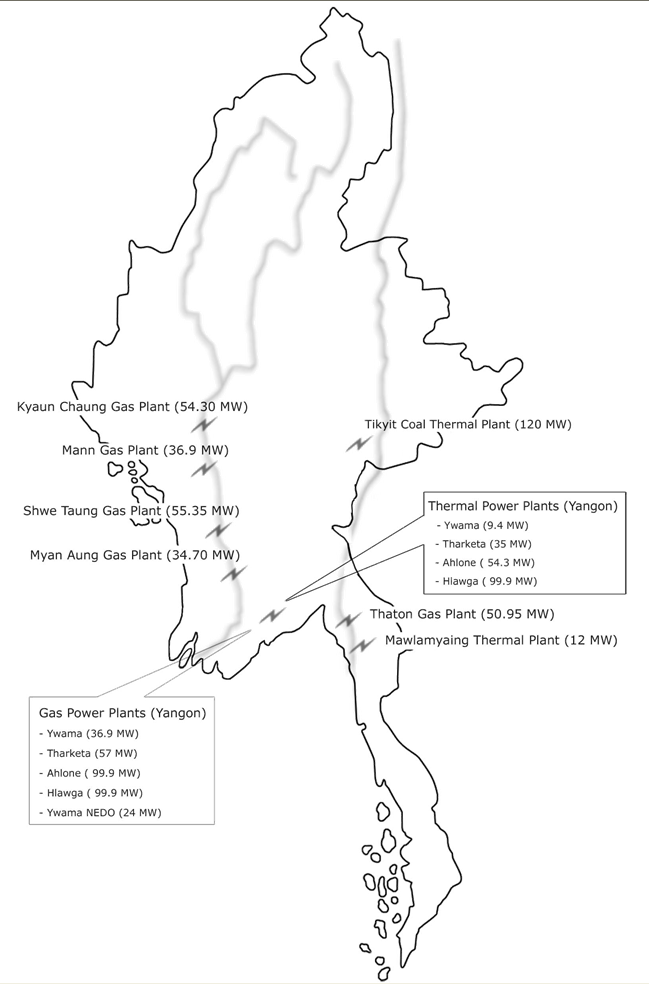 미얀마의 가스 및 석탄 화력 발전