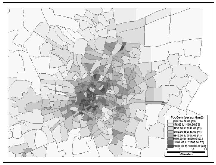 그림 5-2. 방콕 대도시권의 인구밀도