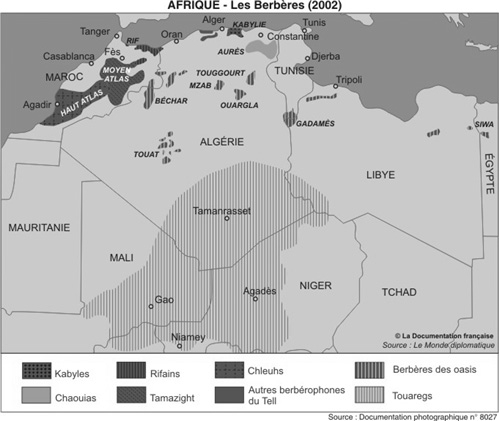 그림 3-1. 베르베르족 분포도