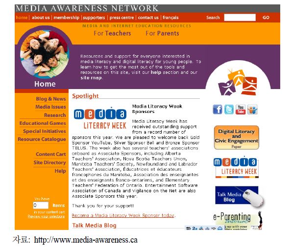 Media Awareness Network 사이트