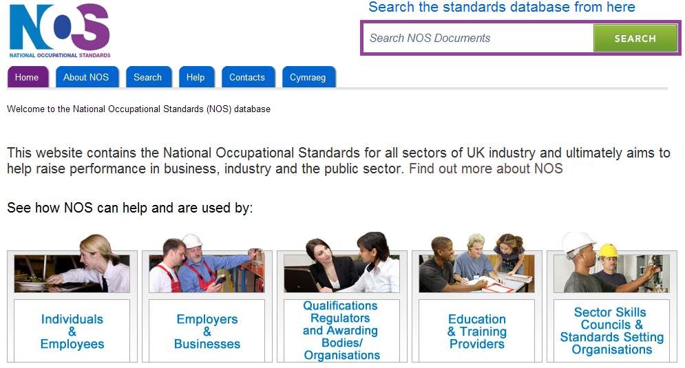 National Occupational Standards Web site