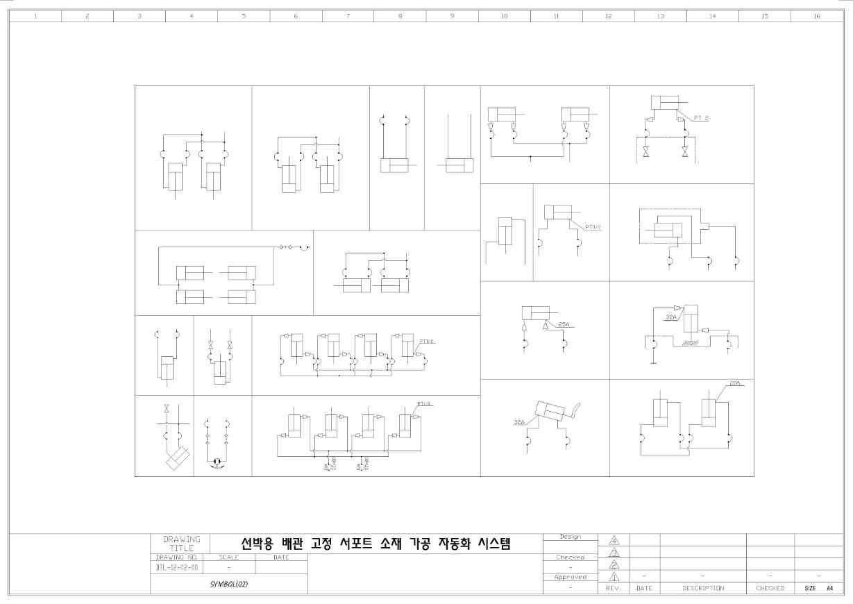 유압실린더 공정 기호