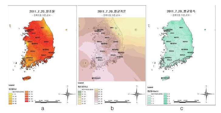 Fig. 3.1.43. Distribution Map using meteorological data