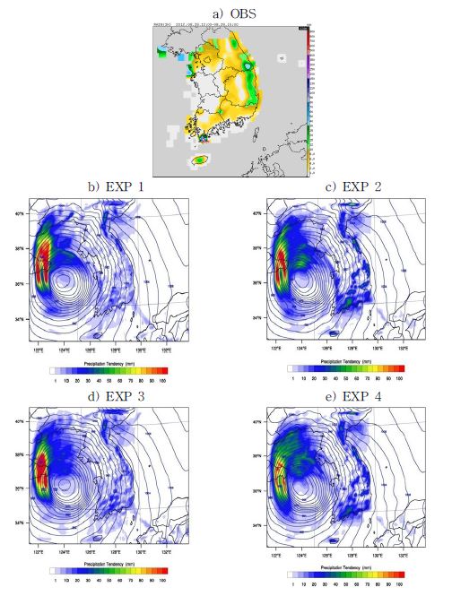 Fig. 4.1.4. 3-hour accumulated precipitation of at 1200 LST ~ 1500LST August 28 2012