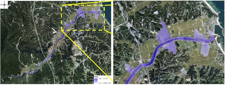 Fig. 4.5.24. 200year frequency flood inundation simulration result