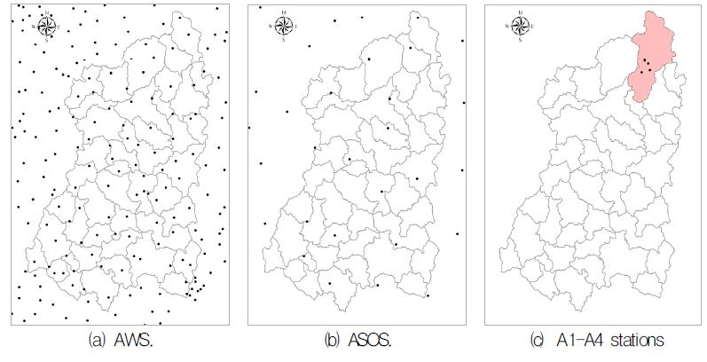 Fig. 6.3.2. Location of weather stations.