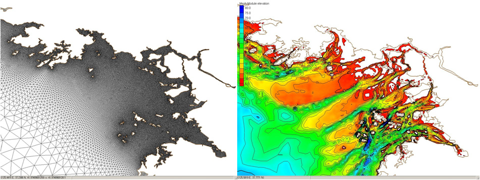 Fig. 2.2.3. Sample data for the effect of tide on high resolution numerical weather prediction model.