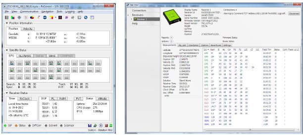 Fig. 2.3.3. Receiver control program(RxControl(L), NetView(R)).