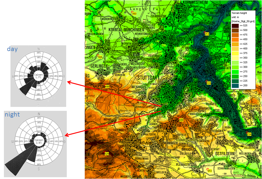 Fig. 3.1.2. Wind speed difference between day and night at 30 m above ground.