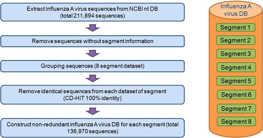 Influenza A의 typing DB 구축 예