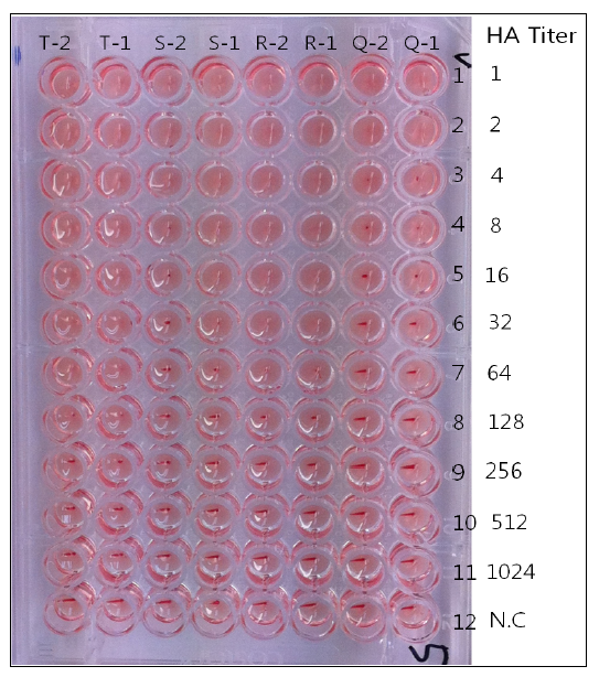 Result of HA titer for each virus clone derived from DBA/1J