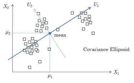 PCA 기법 적용을 위한 covariance ellipsoid
