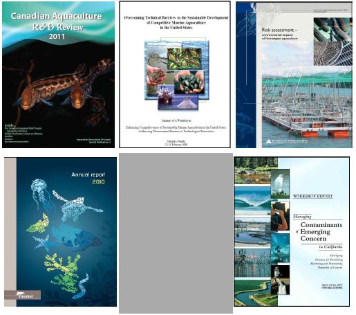 그림 2.2.4 전세계 어장환경관리 연구개발과제의 대표적인 자료들.