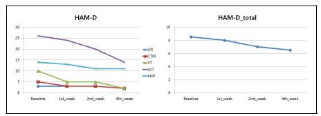 그림 248. Hamilton depression scale: 우울증 척도 분석