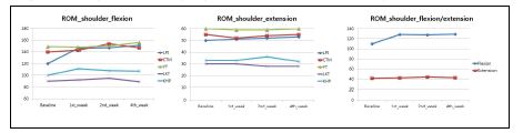 그림 249. ROM 관절가동범위 분석: shoulder flexion-extension