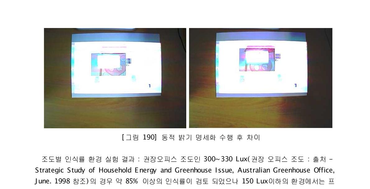 동적 밝기 명세화 수행 후 차이