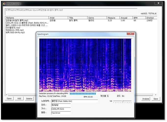 음악 BPM 및 화성추출 프로그램