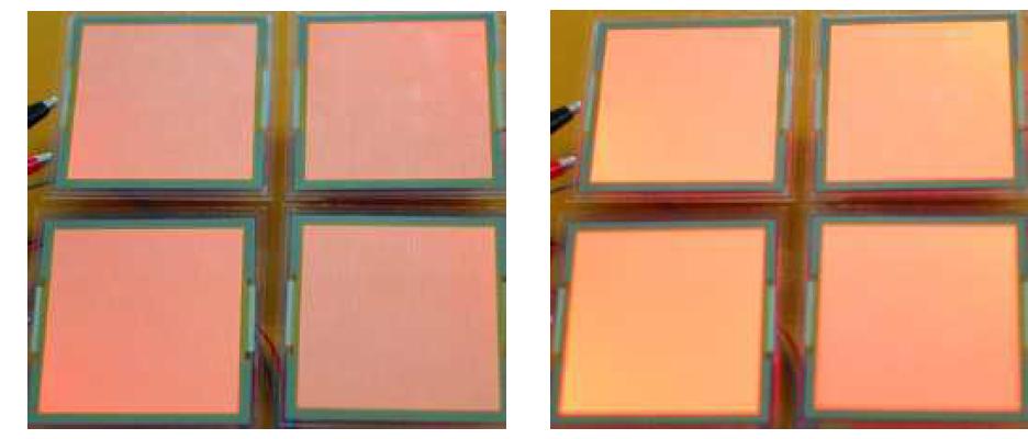 OLED 패널 발광 사진(70mmx70mm)