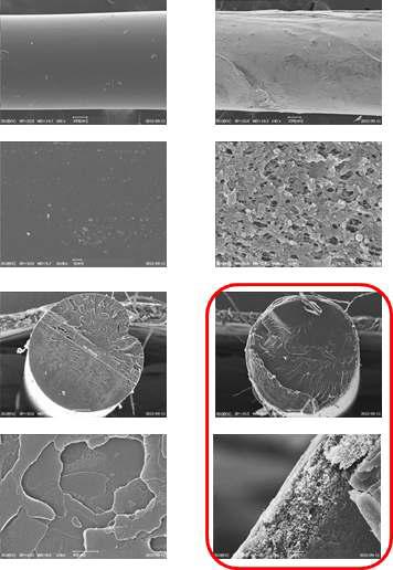 PMMA POF(left) and PVdF coated POF(right)