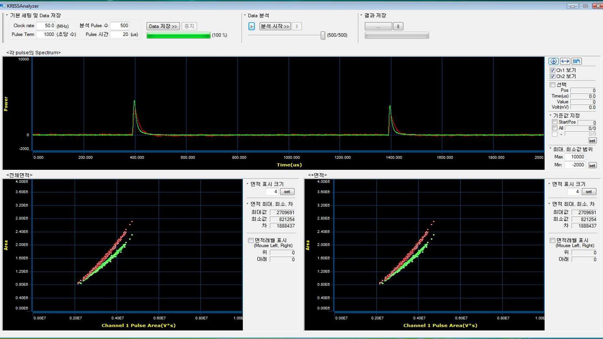 Signatec사의 PX14400D모델의 DAQ를 이용한 자동화된 수집 장비 프로그램.