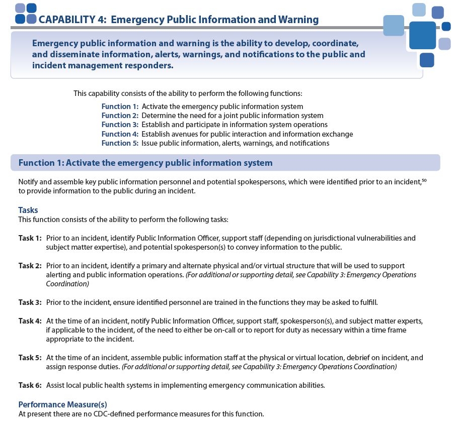 그림 4.3 Emergency Public Information and Warning 의 페이지 구성