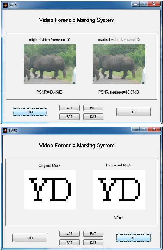 그림 9. 동영상 필터링을 위한 강인한 실시간 포렌식마킹 시스템 예시