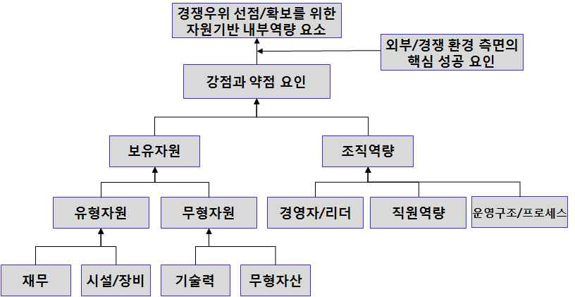 자원기반 내부역량분석 개념