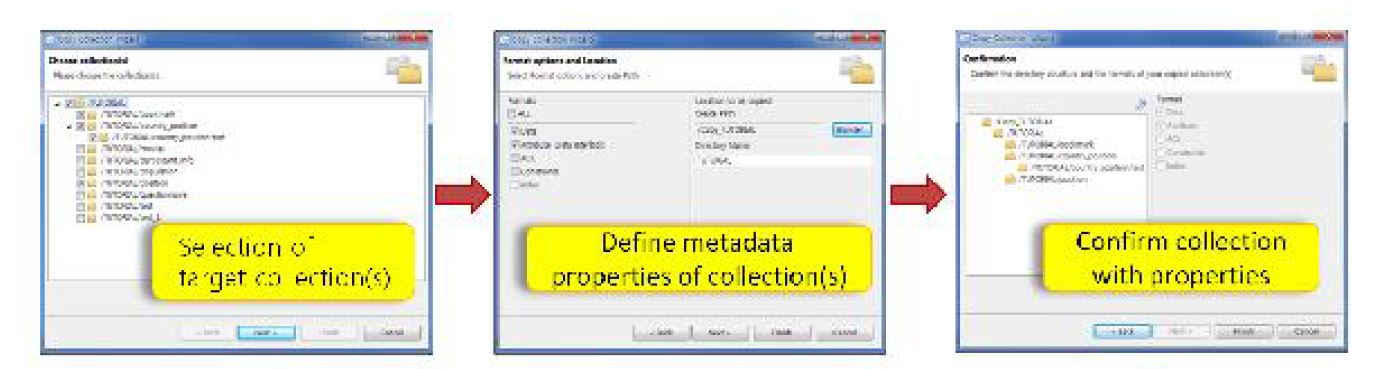 Procedure in Copy Collection Wizard