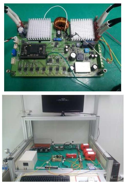 (좌)연료전지/2차전지 하이브리드 전력변환장치, (우)부하실험 평가스테이션