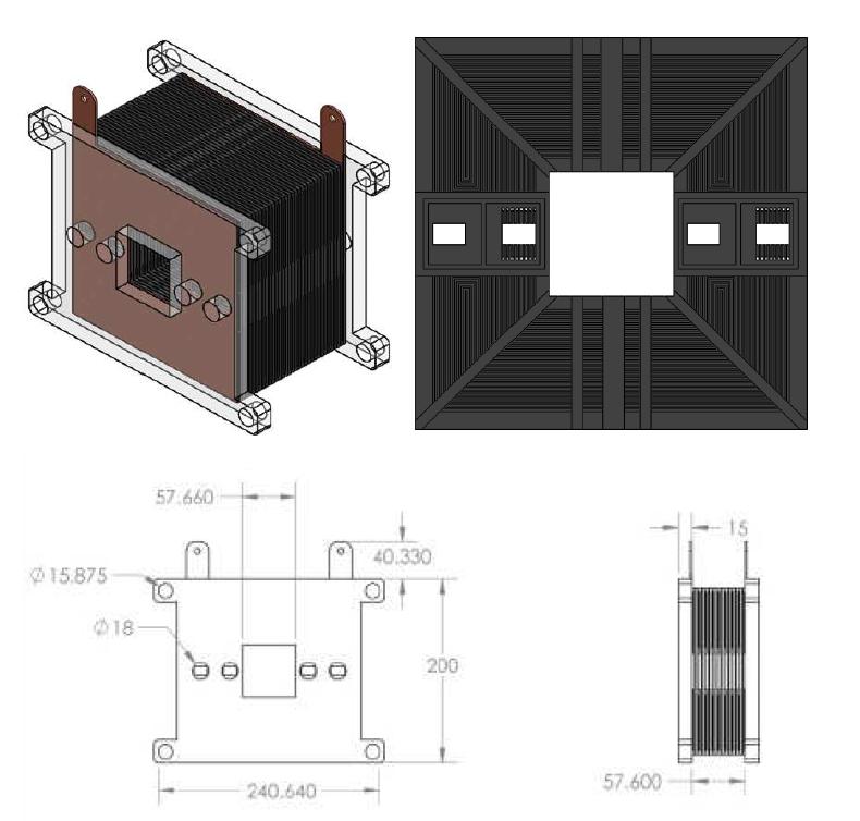 스택 설계 3안 외형과 분리판(Bipolar Plate), 설계 치수