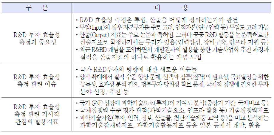 R&D 투자효율성 측정 환경