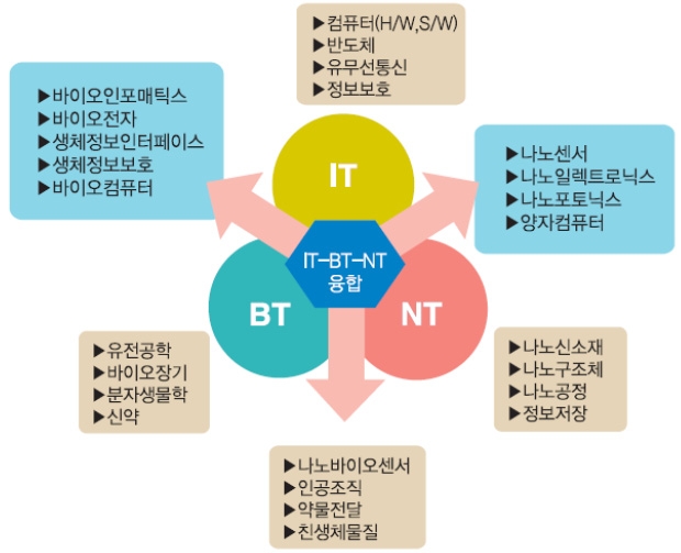 IT-BT-NT 융합의 응용범위