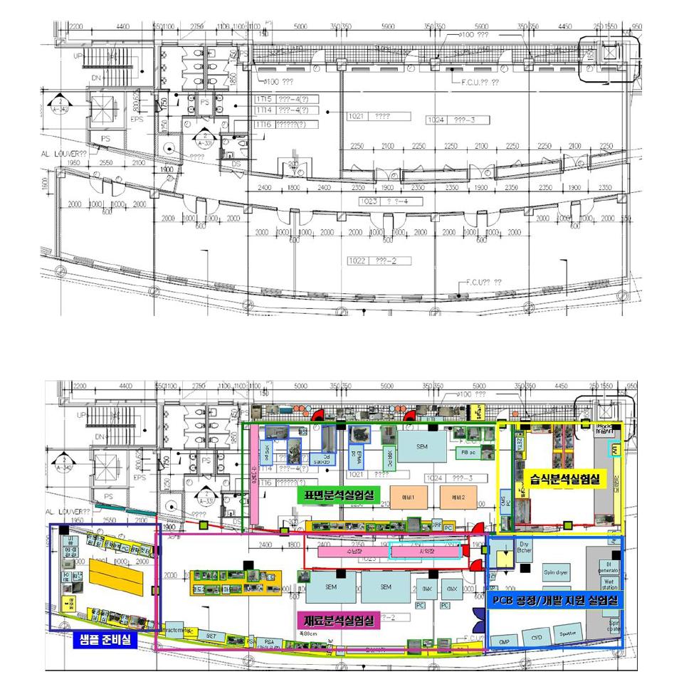 한국생산기술연구원 전용공간 평면도
