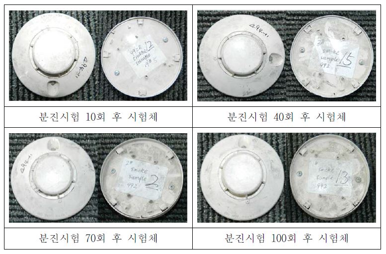 그림2.5-6) 시험횟수에 따른 외관 변화