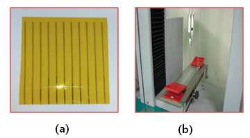 Peel Test용 시편과 측정 장비