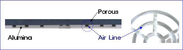 Porous Chuck 내부의 Air Line