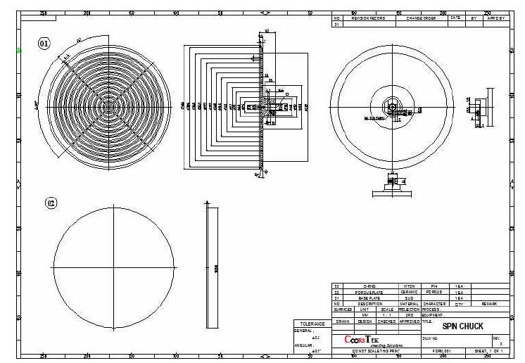 Spinner Porous Chuck 설계도면