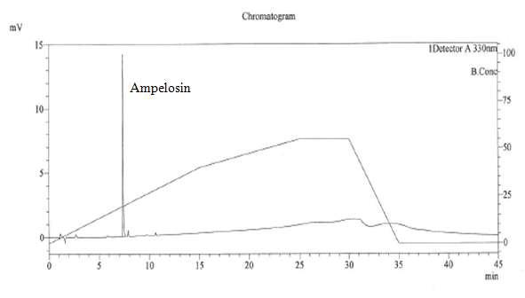 Ampelosin standard HPLC 크로마토그램