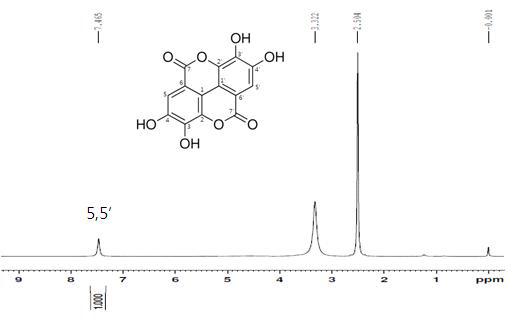 Ellagic acid의 1H-NMR 스펙트럼
