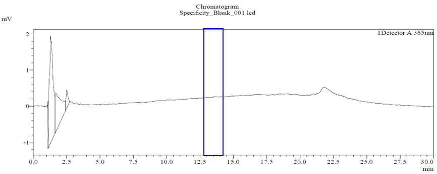 Blank의 HPLC 크로마토그램