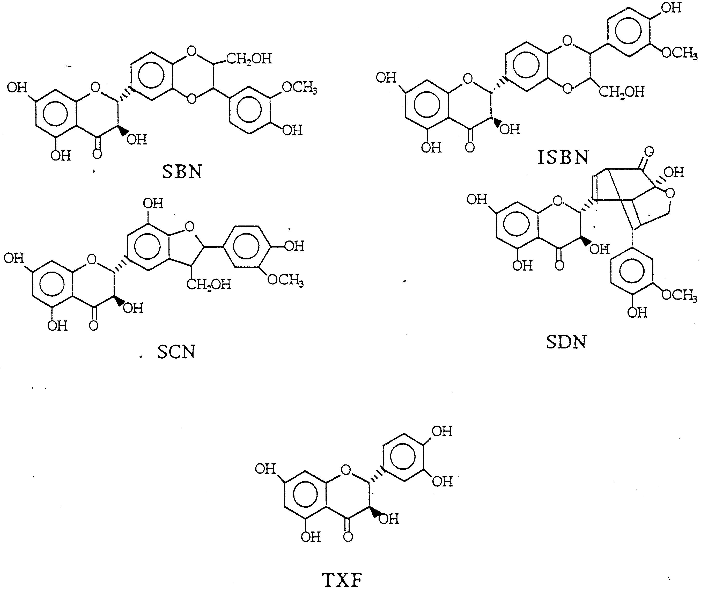 Chemical structure of silymarin flavonoids.